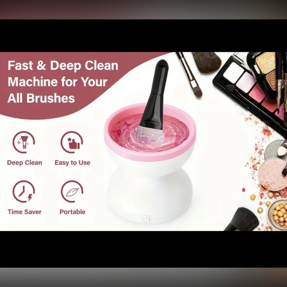 Electric Makeup Silicone Brush Cleaner - White - Picture 2 of 7